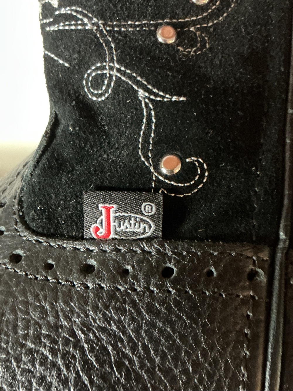 Justin Gypsy Boots Black Embroidered Western Ankle Boots - Picture 2 of 11